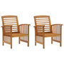 Voir la diapositive 1 : VIDAXL Chaises de jardin lot de 2 Bois d'acacia massif
