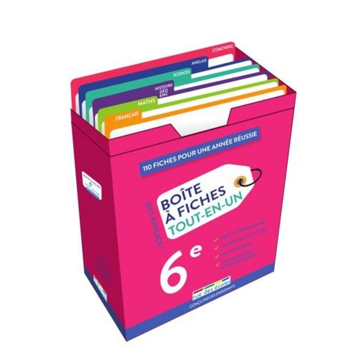 BOITE A FICHES TOUT-EN-UN 6E. 110 FICHES POUR UNE ANNEE REUSSIE, 2E EDITION, Rue des écoles