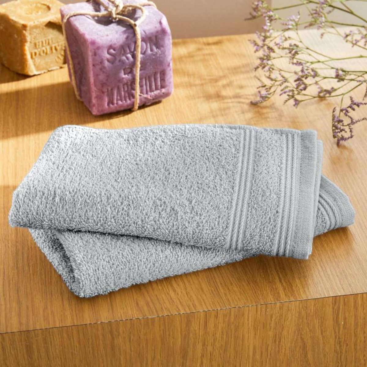 COTON PUR Lot de 2 serviettes invité  Spa  30 x 50 cm / 400 gr/m² -  - Lot de 2 Serviettes invité 30 x 50 cm