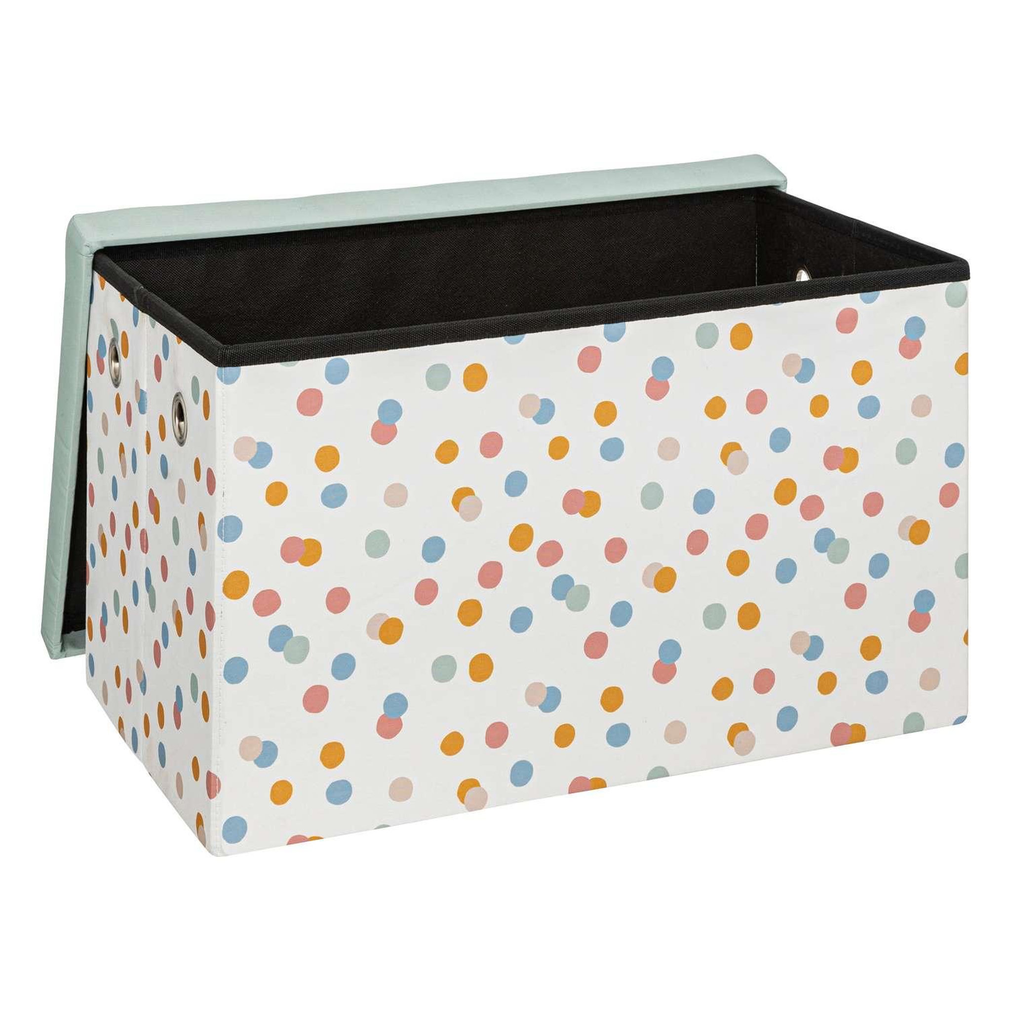 Voir la diapositive 3 : ATMOSPHERA Pouf de rangement pliant POIS - Bleu