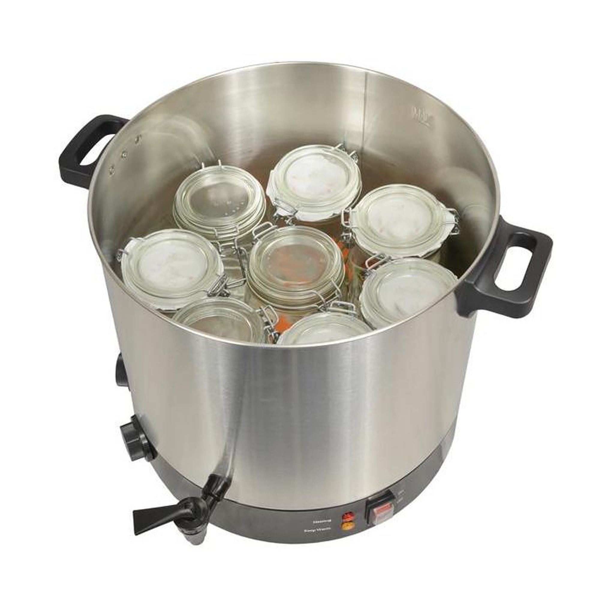 Voir la diapositive 2 : Kitchen chef Stérilisateur de bocaux électrique avec cuve inox robinet et minuteur 31l 2100w - kcpst31ix