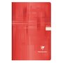 CLAIREFONTAINE Cahier piqué 21x29,7cm 96 pages grands carreaux Seyes rouge