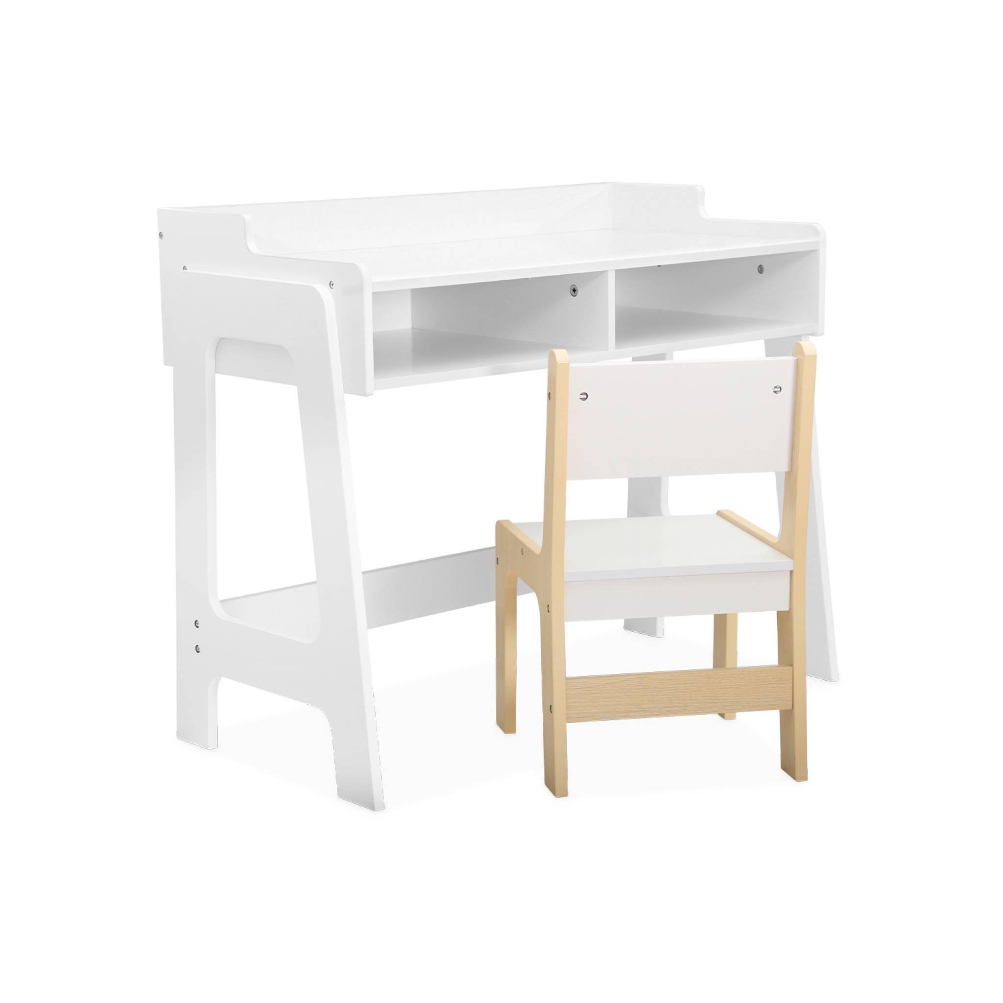 Voir la diapositive 1 : SWEEEK Bureau blanc avec chaise pour enfant