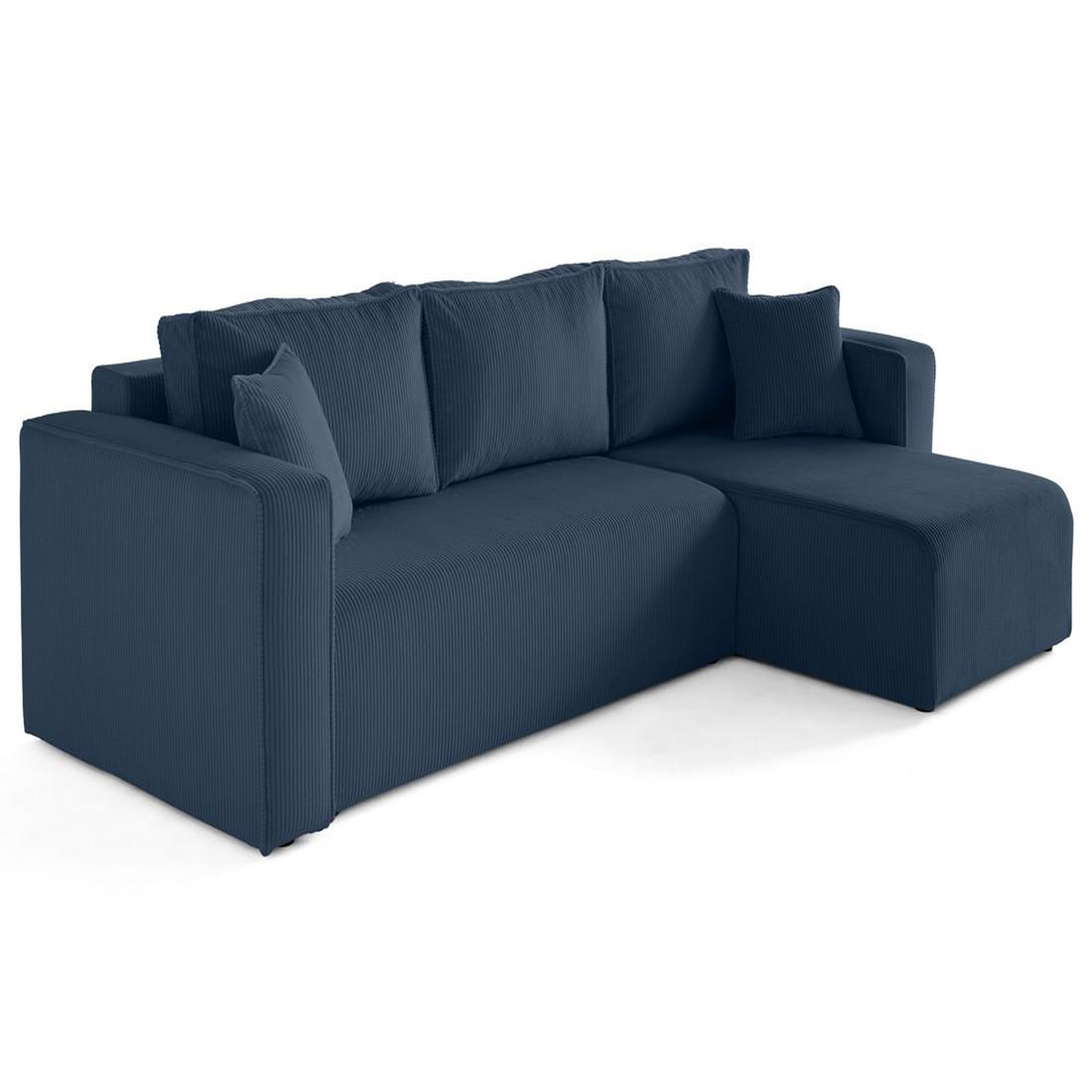 Voir la diapositive 3 : BEST MOBILIER Topaze - canapé d'angle déhoussable réversible 4 places en velours côtelé