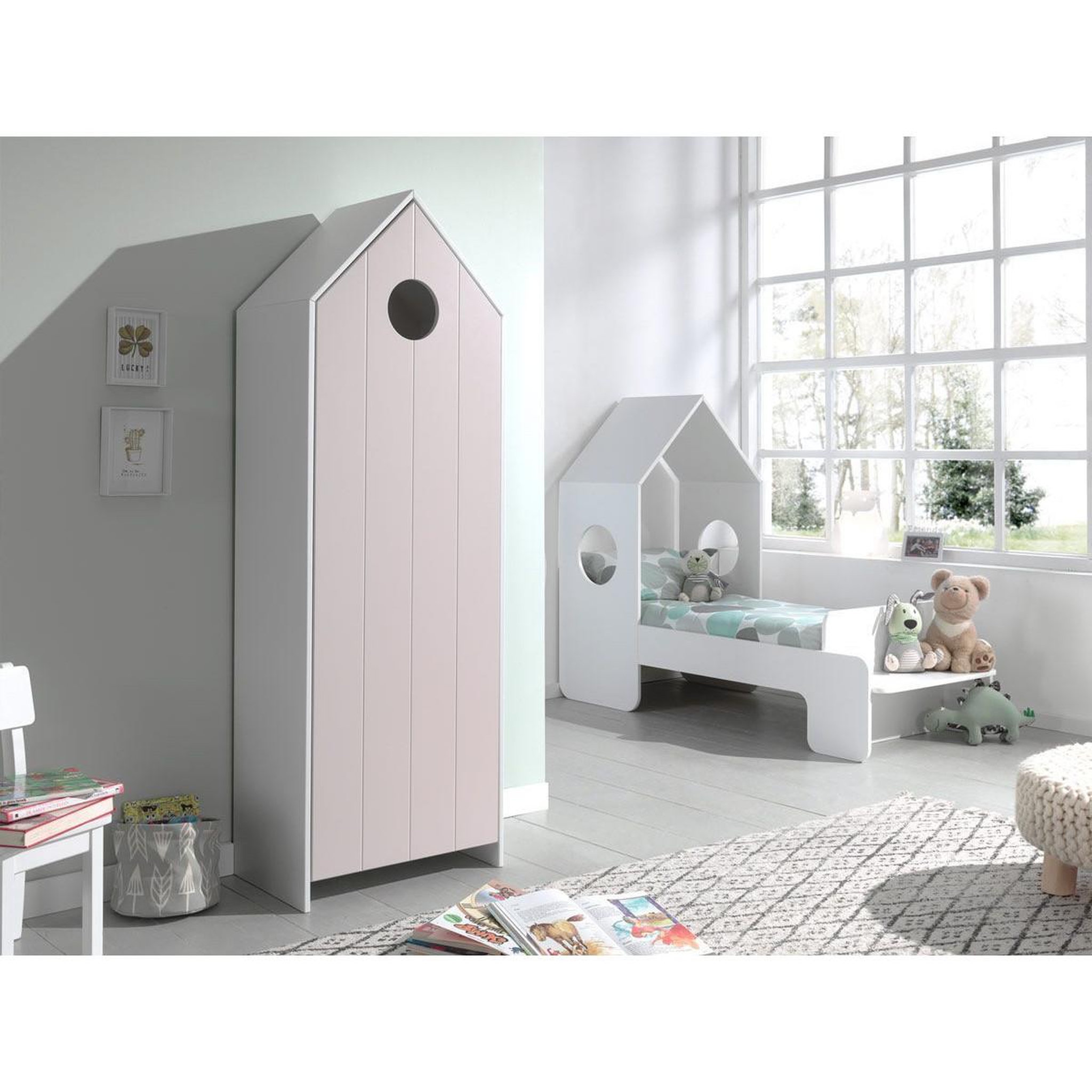 Voir la diapositive 6 : Paris Prix Pack - étagère & armoire 4 niveaux  casami  171cm blanc & rose