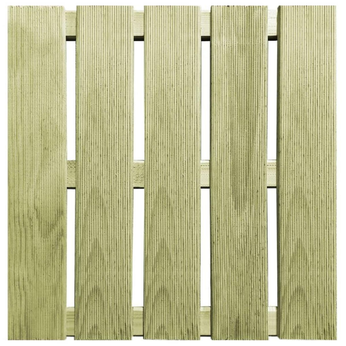 VIDAXL Dalles de terrasse 12 pcs 50x50 cm Bois Vert