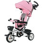 Voir la diapositive 1 : HOMCOM Tricycle enfant évolutif pliable pare-soleil canne télescopique amovible siège réversible rose