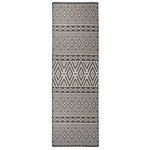 VIDAXL Tapis a tissage plat d'exterieur 80x250 cm Rayures noires