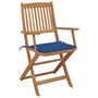 Voir la diapositive 3 : VIDAXL Chaises pliables de jardin lot de 6 avec coussins Bois d'acacia