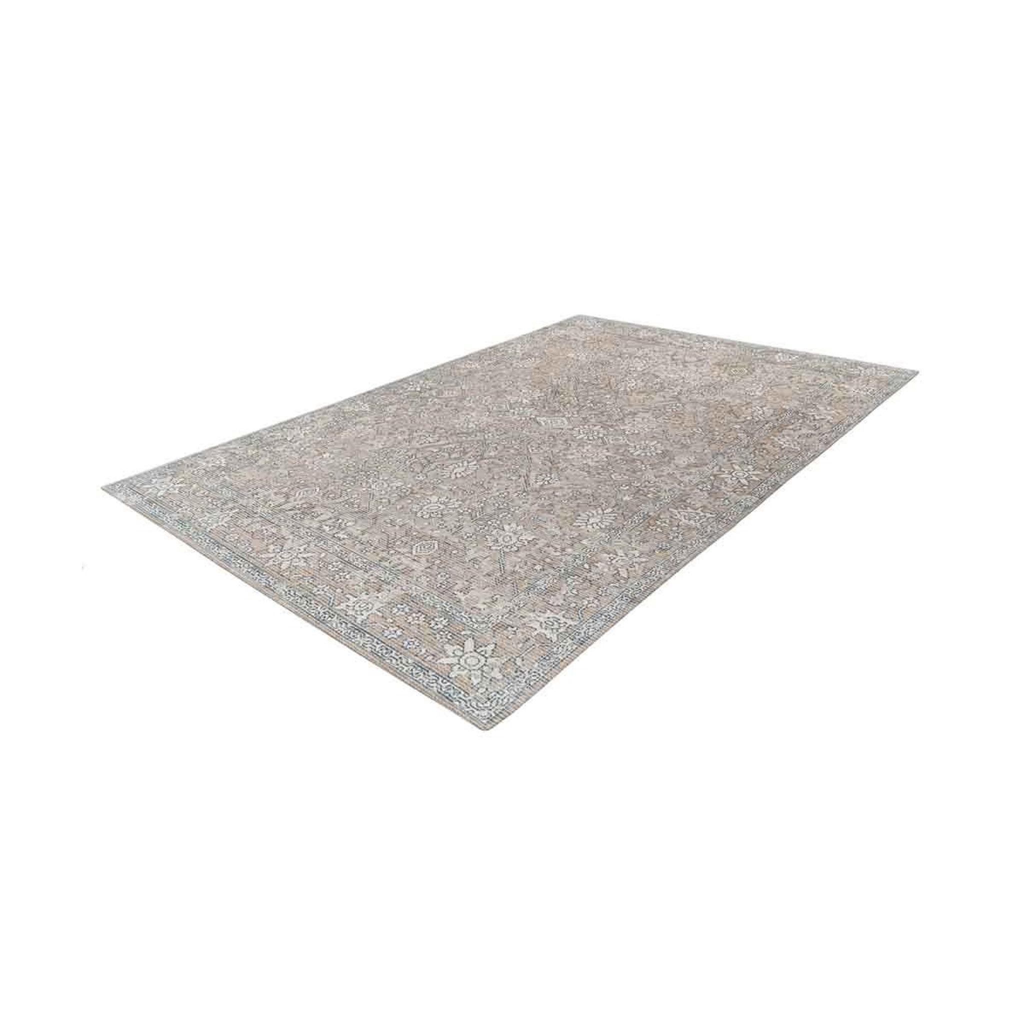 Voir la diapositive 2 : Paris Prix Tapis tissé vintage délavé  percy  kaki & beige