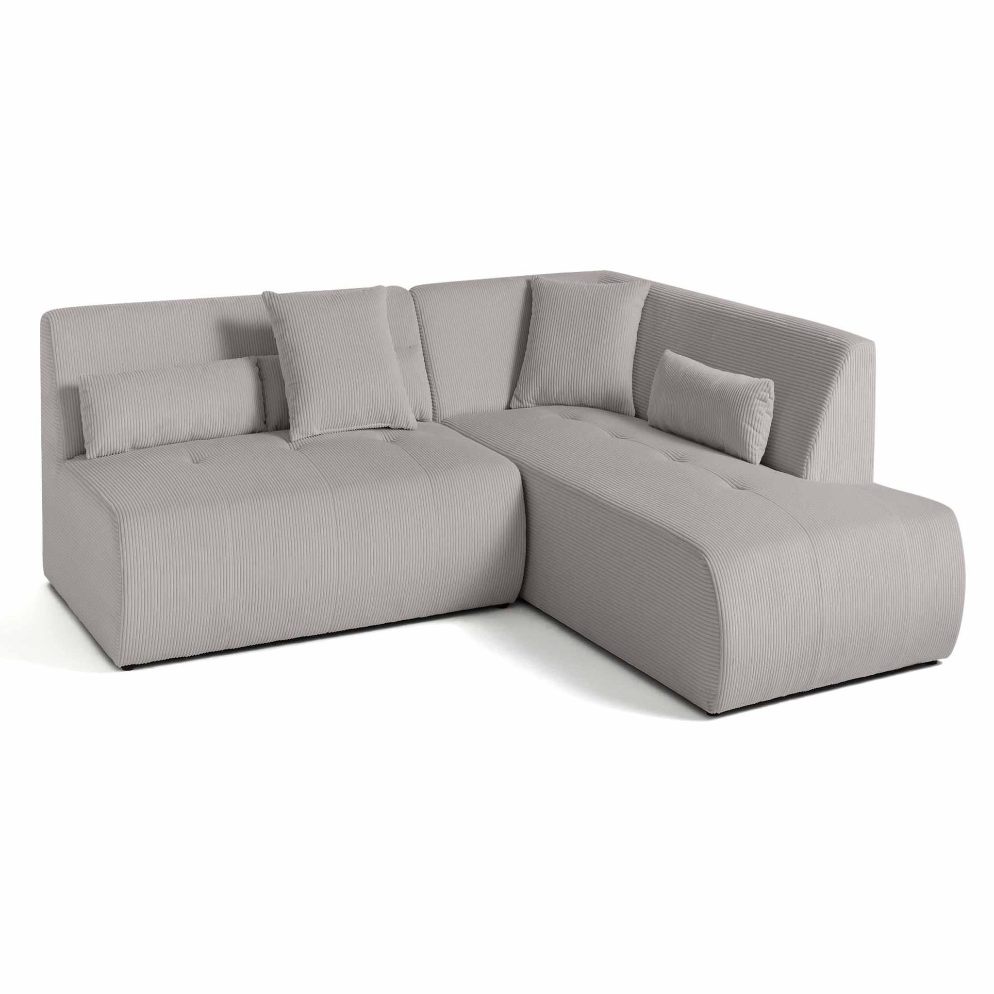 Voir la diapositive 2 : LISA DESIGN Onyx - canapé modulable d'angle droit - 5 places - en velours côtelé