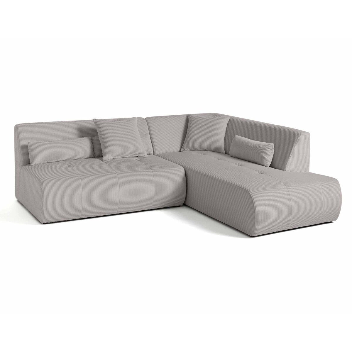 LISA DESIGN Onyx - canapé modulable d'angle droit - 5 places - en velours côtelé