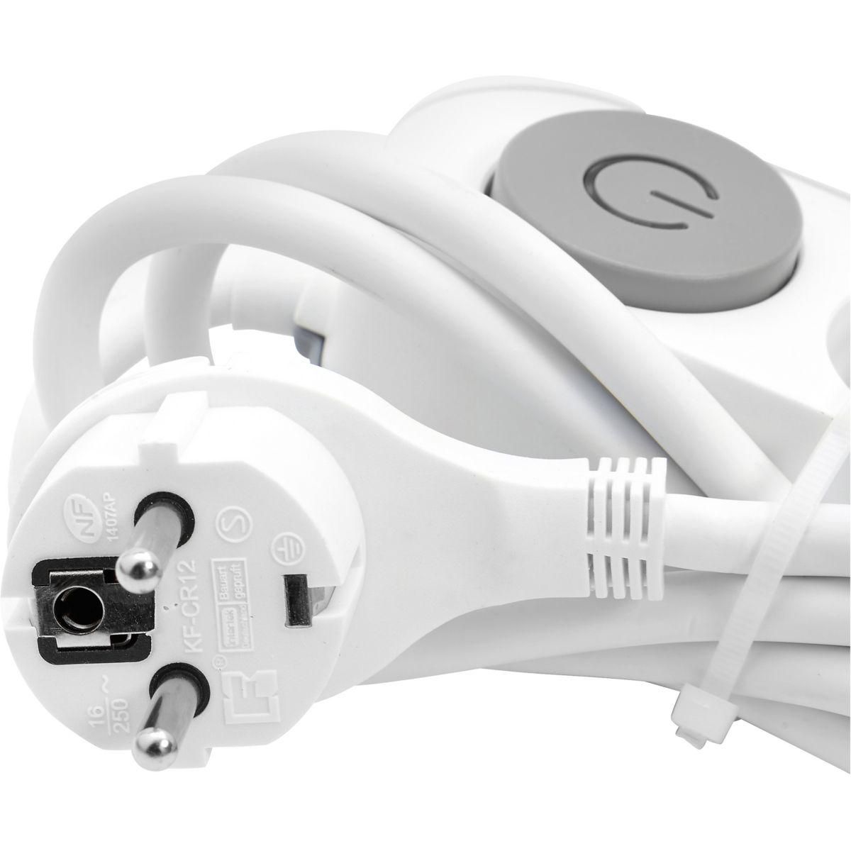 ESSENTIEL B Multiprise 5 prises 16A+ port USB-C + interrupteur