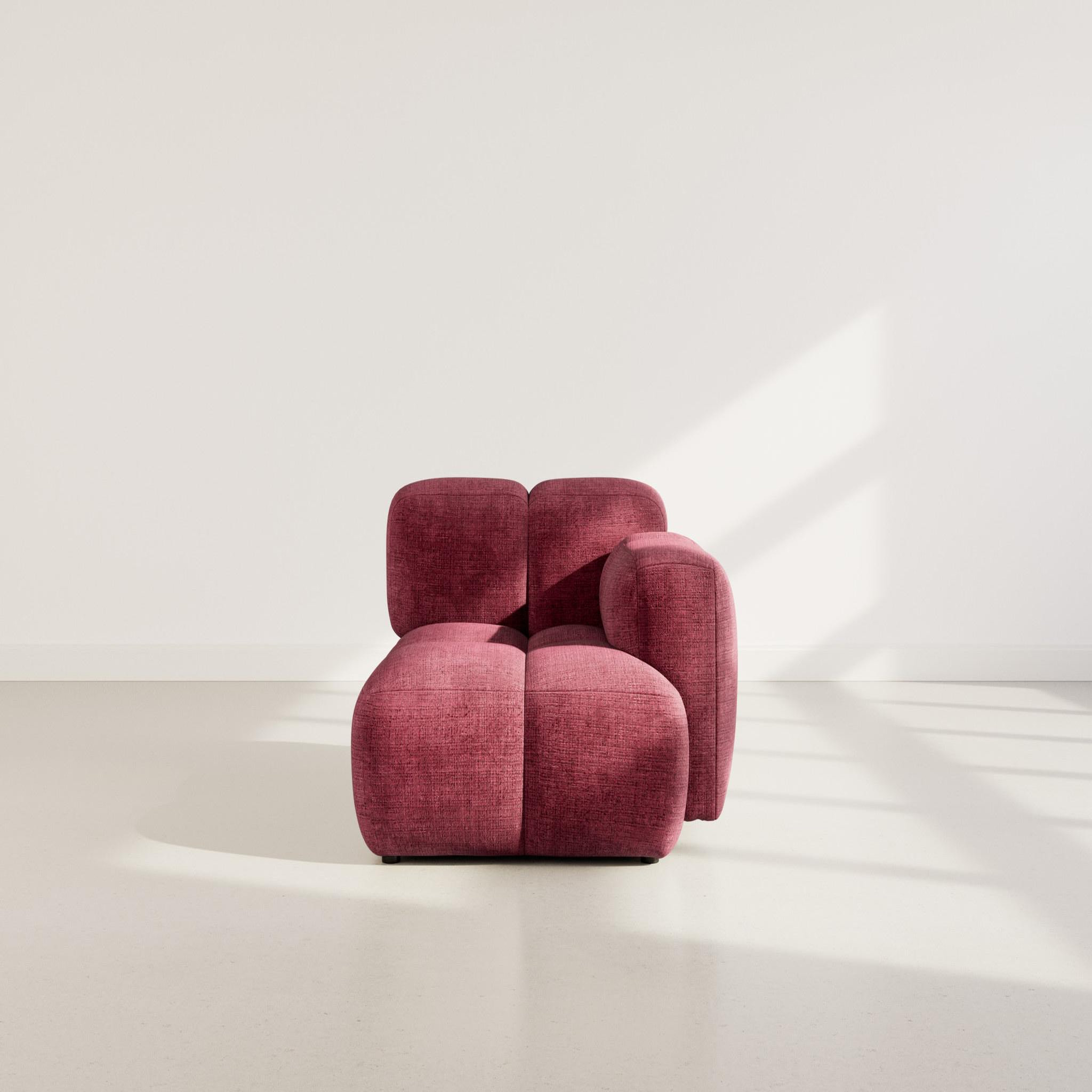 Voir la diapositive 2 : BEST MOBILIER Grace - module d'assise droit en velours texturé