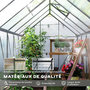 Voir la diapositive 6 : OUTSUNNY Serre de jardin polycarbonate alu 7 m² dim. 3,75L x 1,9l x 1,99H m lucarne réglable fondation porte coulissante gris