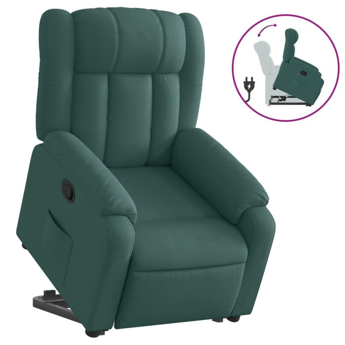 VIDAXL Fauteuil inclinable vert fonce tissu