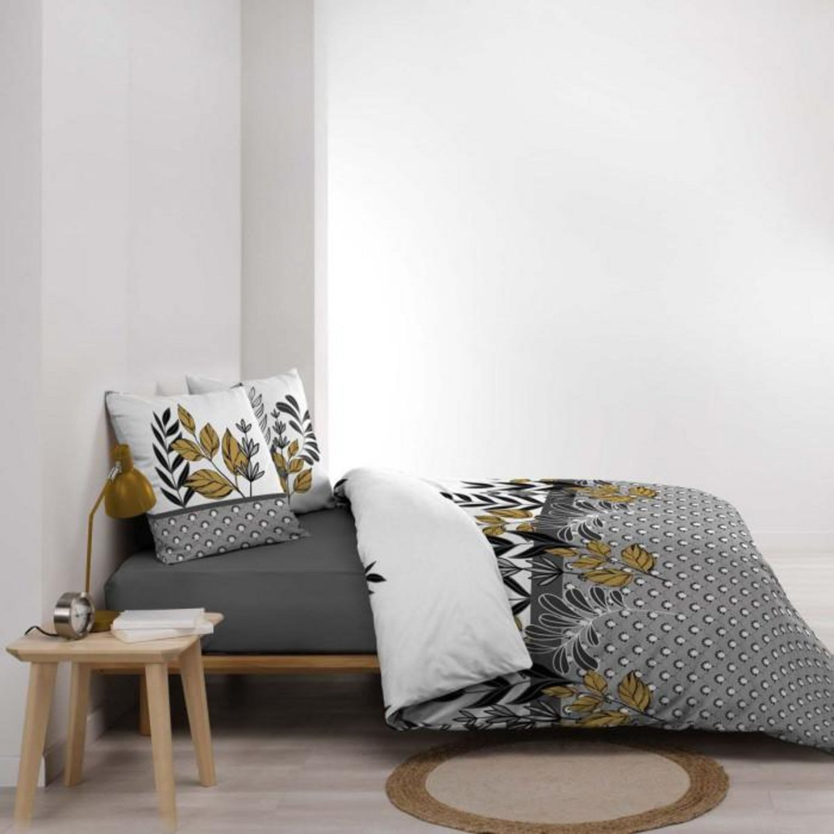 Paris Prix Parure de Lit 3 Pièces  Catalia  240x220cm Gris