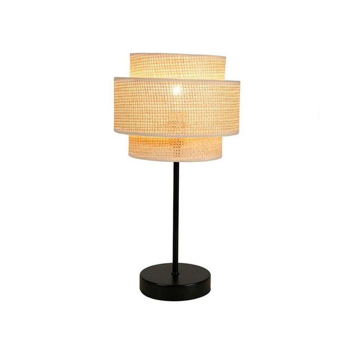 OSTARIA Lampe abat-jour papier rotin 3 niveaux