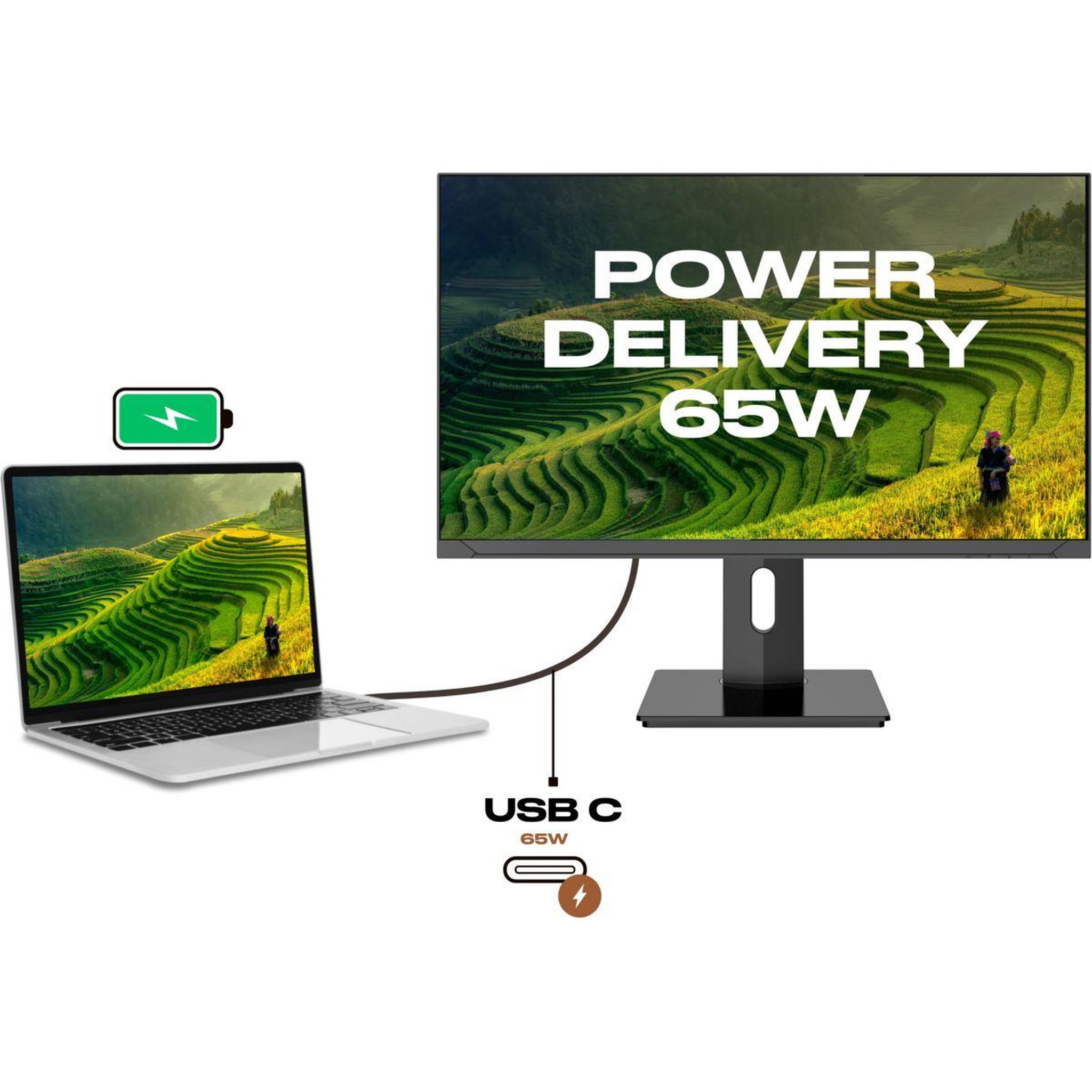 Voir la diapositive 3 : JAPANNEXT Ecran pc 4k jn-ips2380uhdr-c65w-hsp 24'' ips 4k hdr10 usb-c 65w kvm