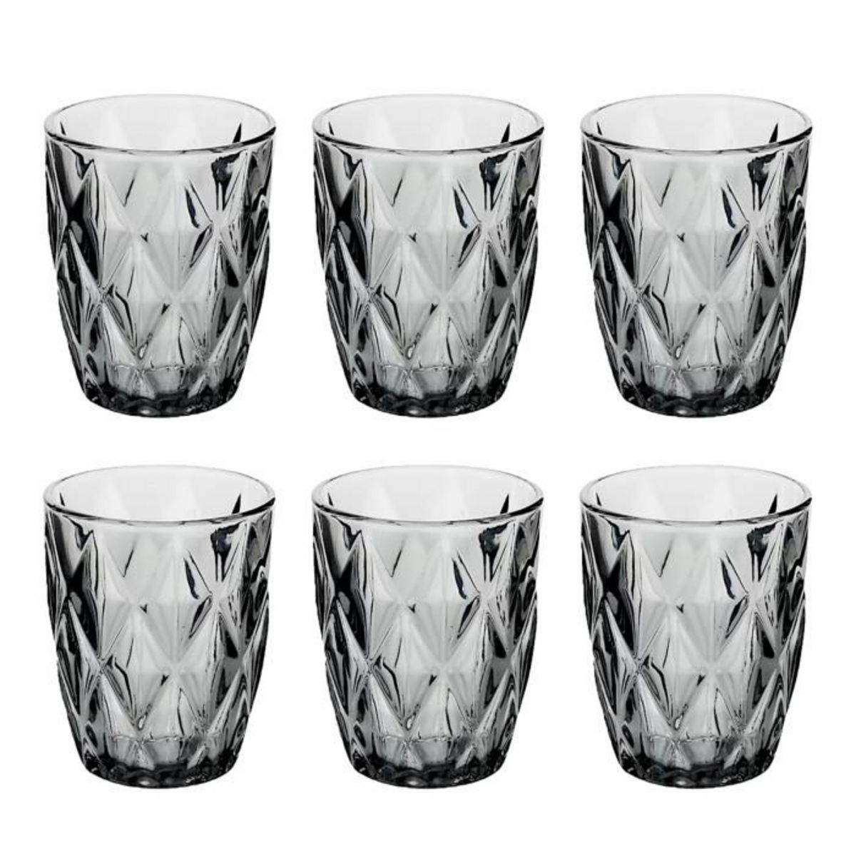 SECRET DE GOURMET Lot de 6 Gobelets Bas  Lea  28cl Gris