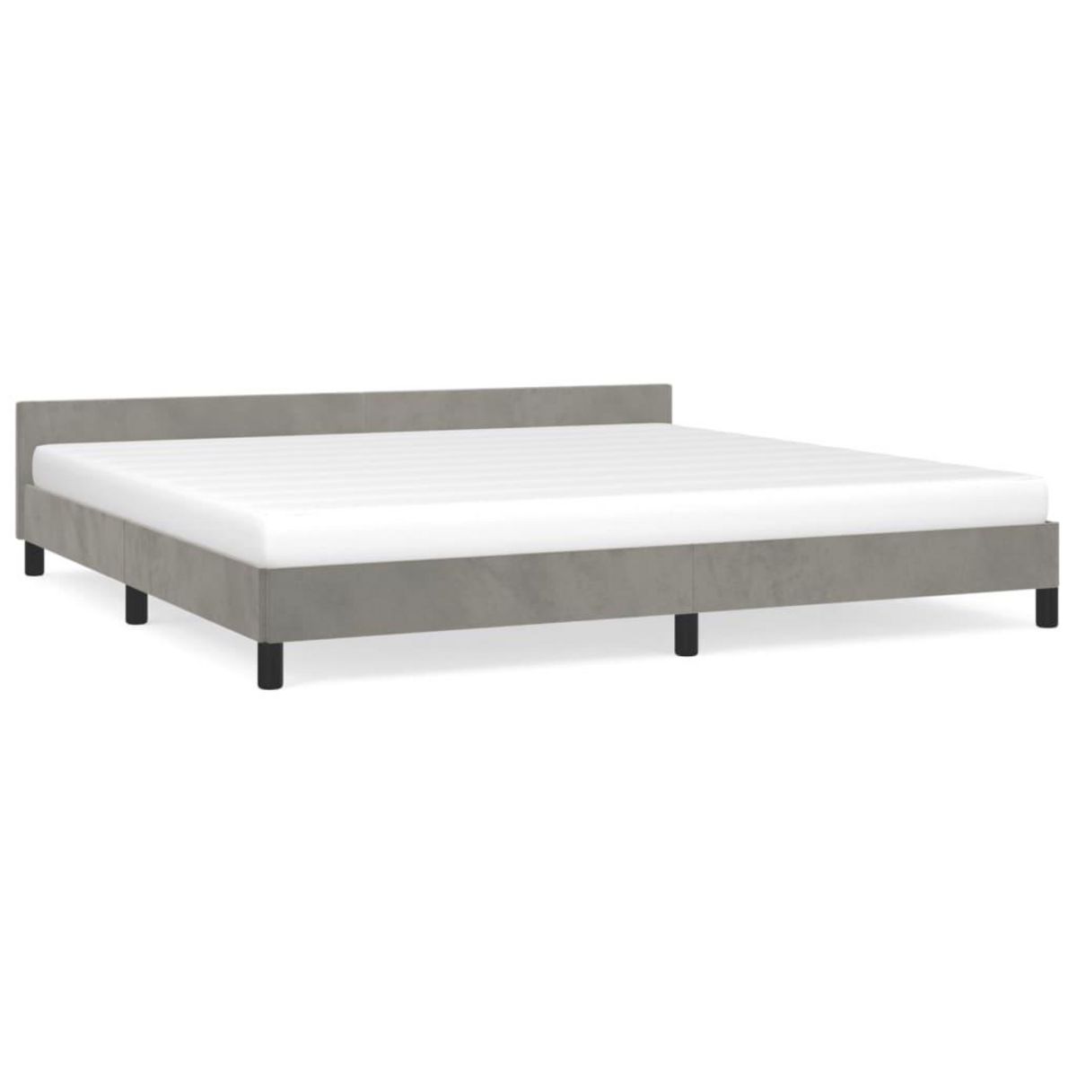 VIDAXL Cadre de lit sans matelas gris clair 200x200 cm velours