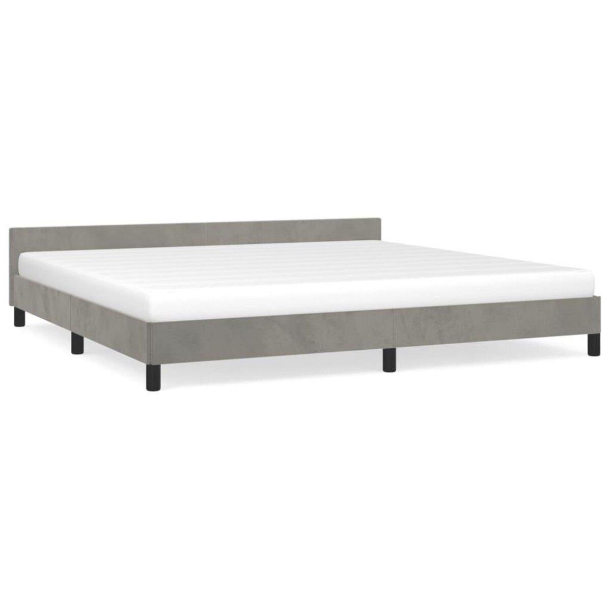 VIDAXL Cadre de lit sans matelas gris clair 200x200 cm velours