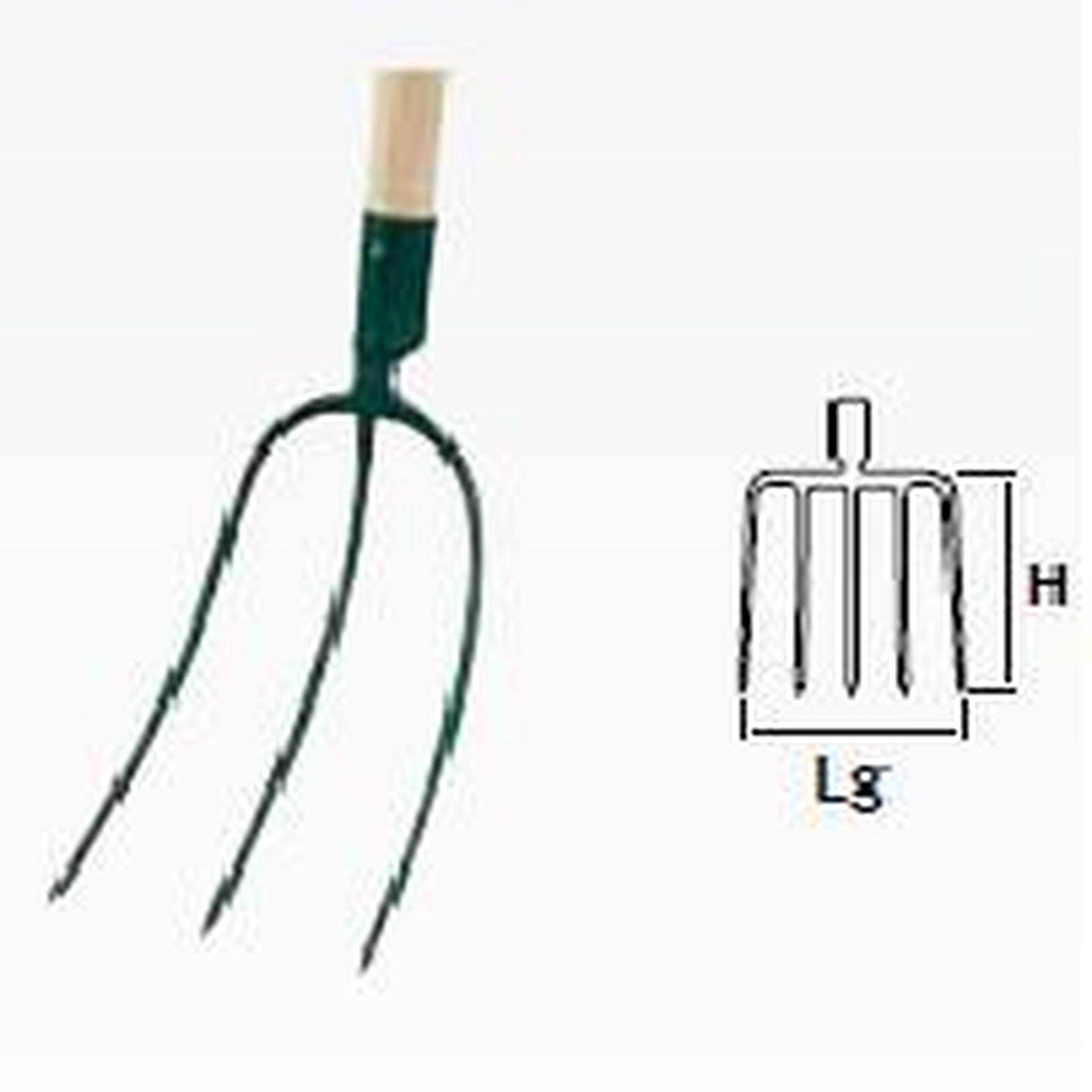 Leborgne Fourche à foin douille 3 dents - 26 cm - sans manche