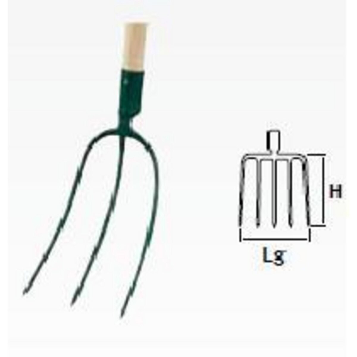 Leborgne Fourche à foin douille 3 dents - 26 cm - sans manche