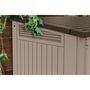 Voir la diapositive 4 : Keter Coffre de rangement extérieur KETER en résine 880 litres Beige et marron- Malle de jardin sans vérins