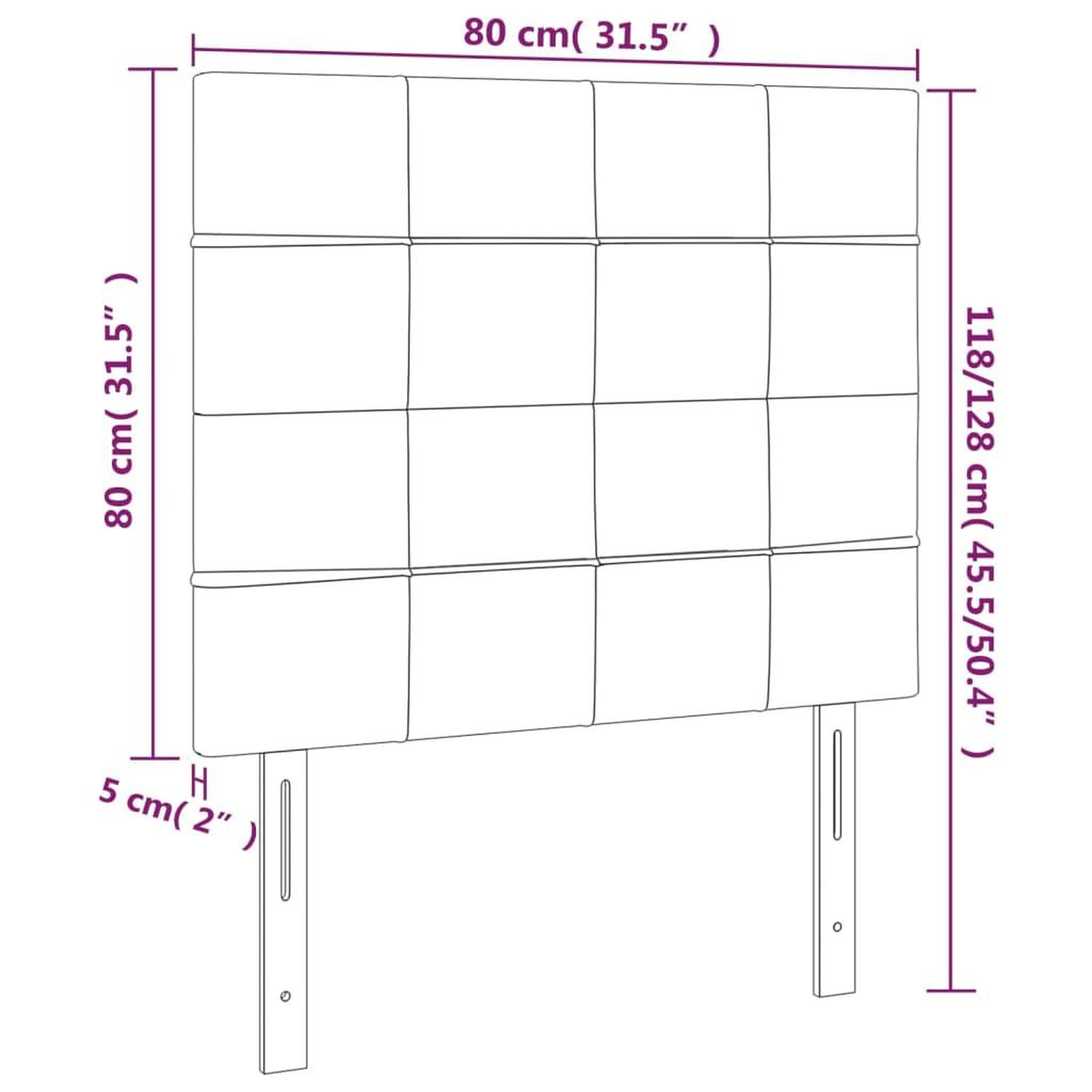 Voir la diapositive 6 : VIDAXL Tetes de lit 2 pcs Rose 80x5x78/88 cm Velours