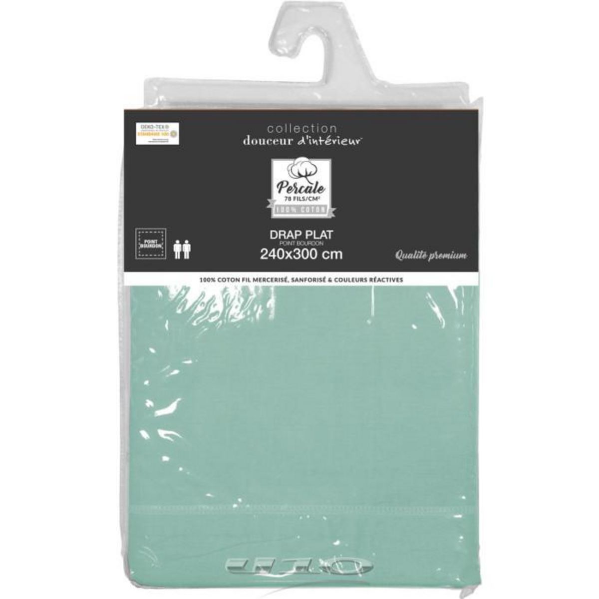 Paris Prix Drap Plat  Percaline  240x300cm Sauge