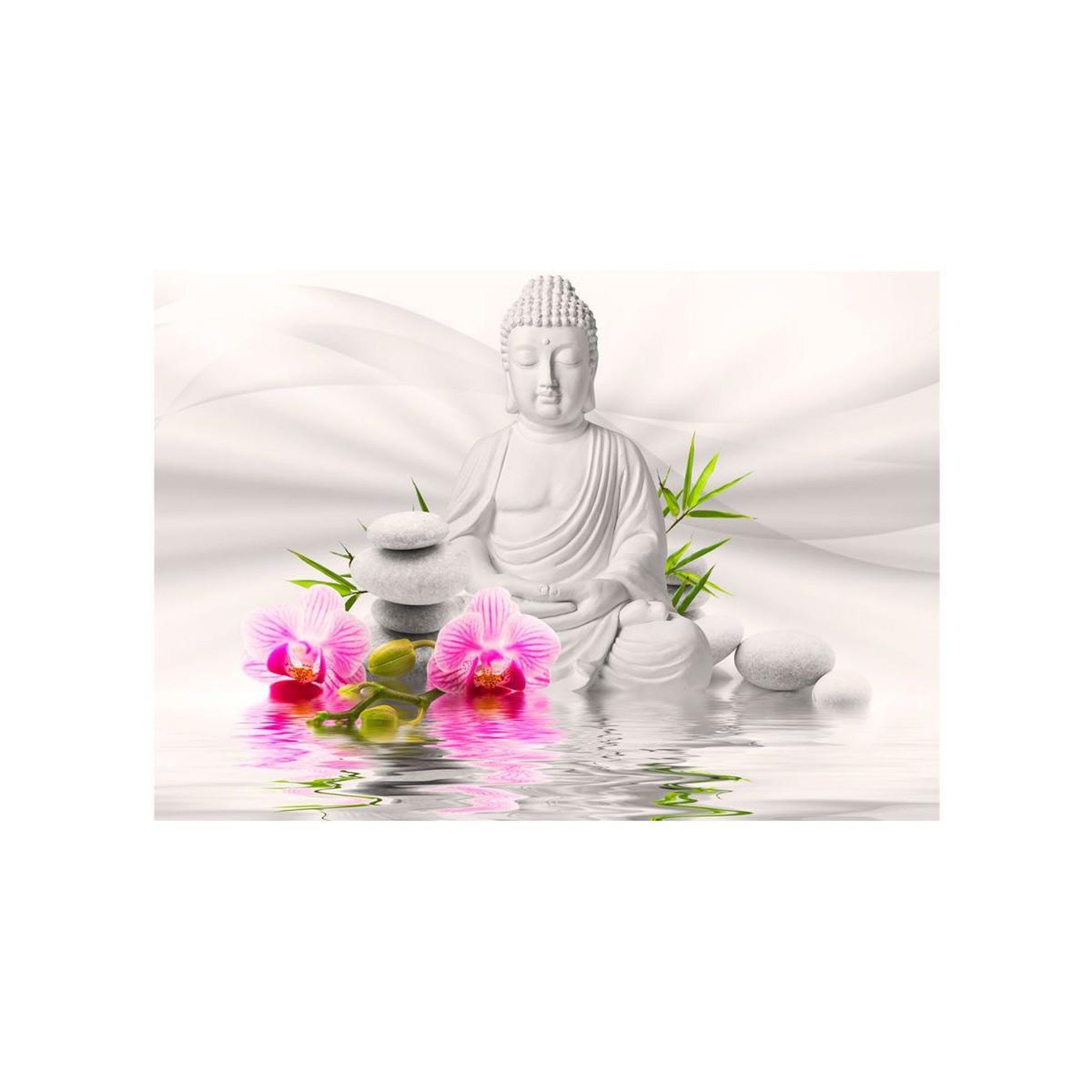 Voir la diapositive 2 : Paris Prix Papier peint  bouddha & orchidées