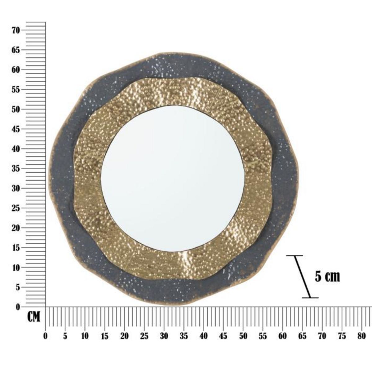 Paris Prix Miroir Mural Design  Shai  65cm Gris & Or