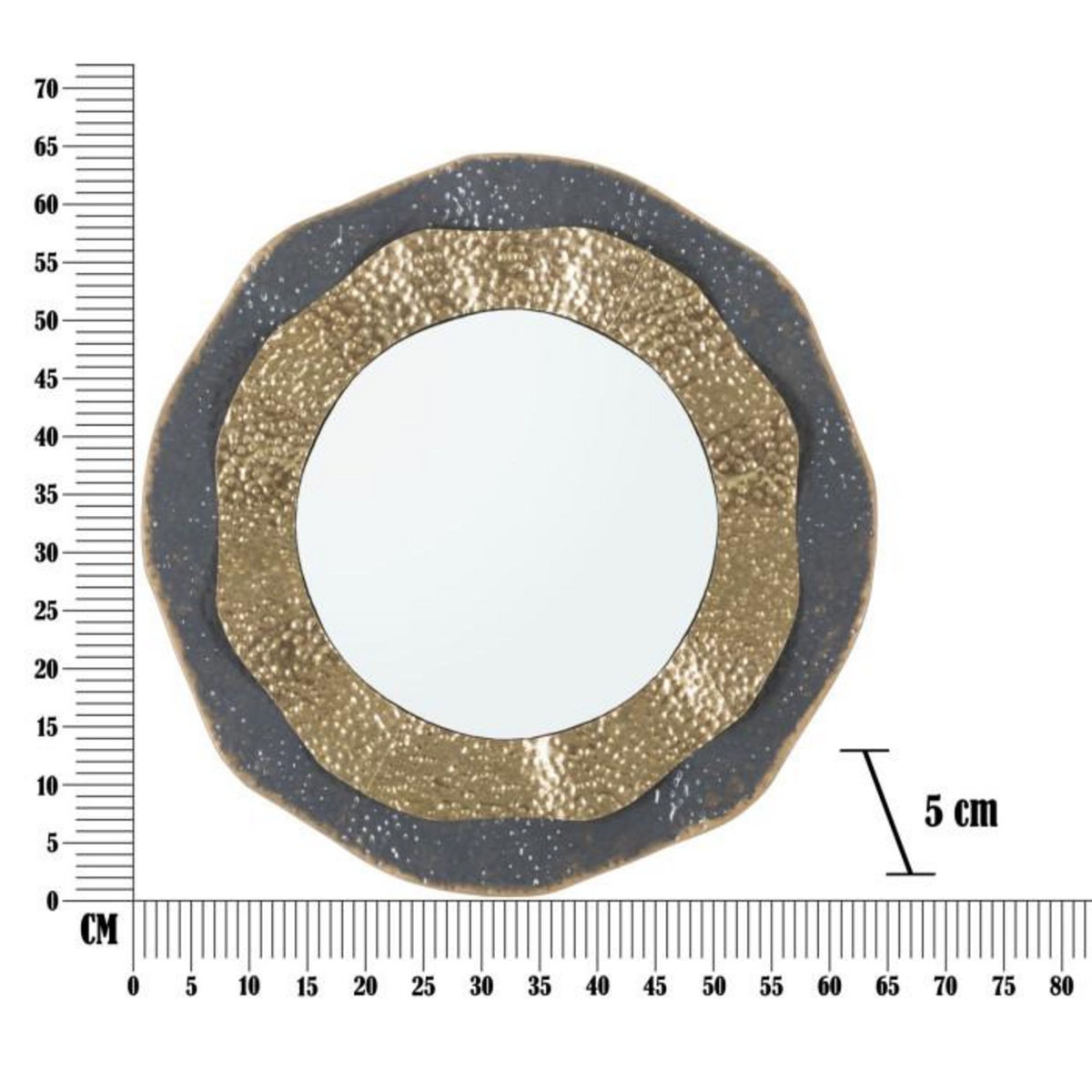 Paris Prix Miroir Mural Design  Shai  65cm Gris & Or