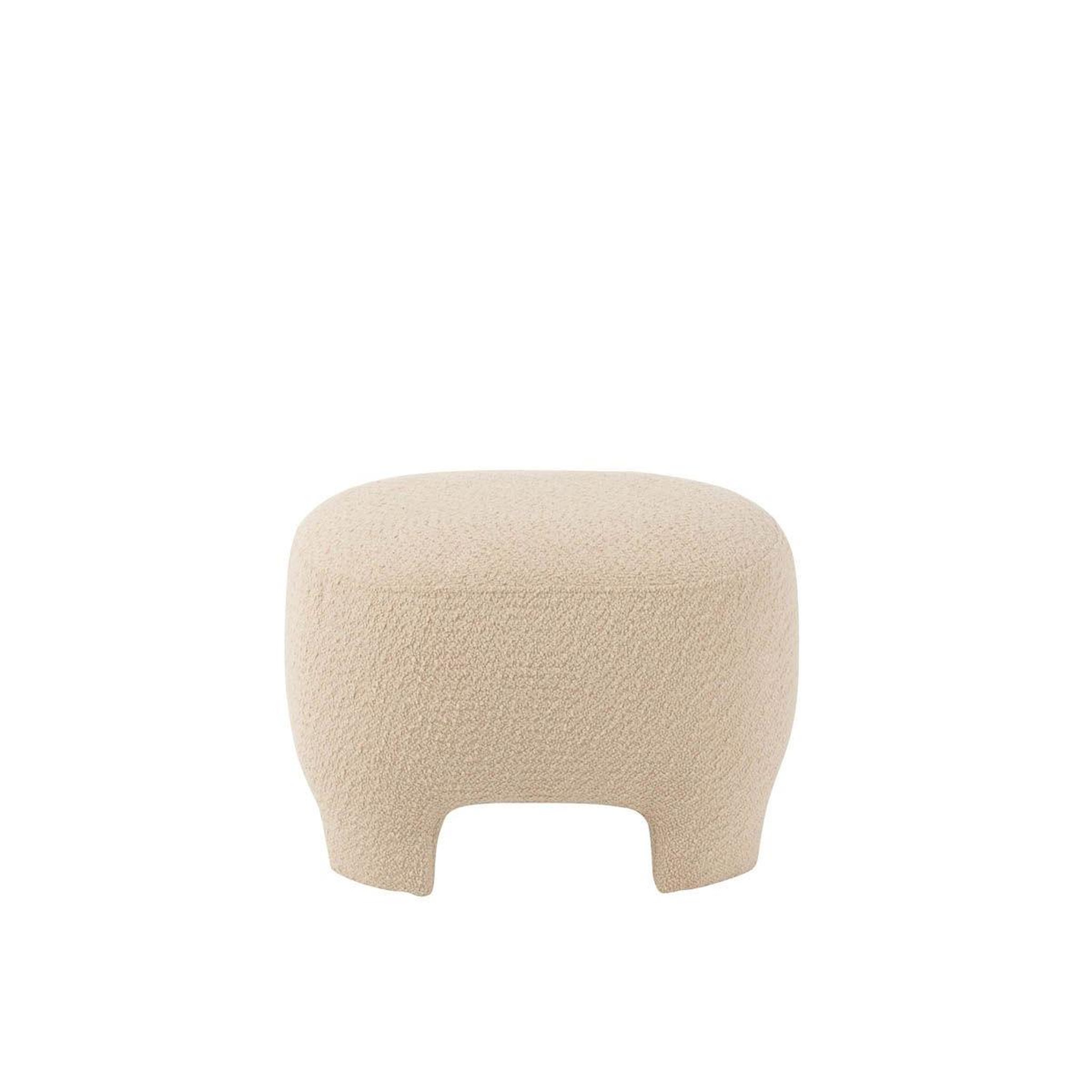 Voir la diapositive 3 : J-LINE Pouf design tricoté  erwin  55cm blanc