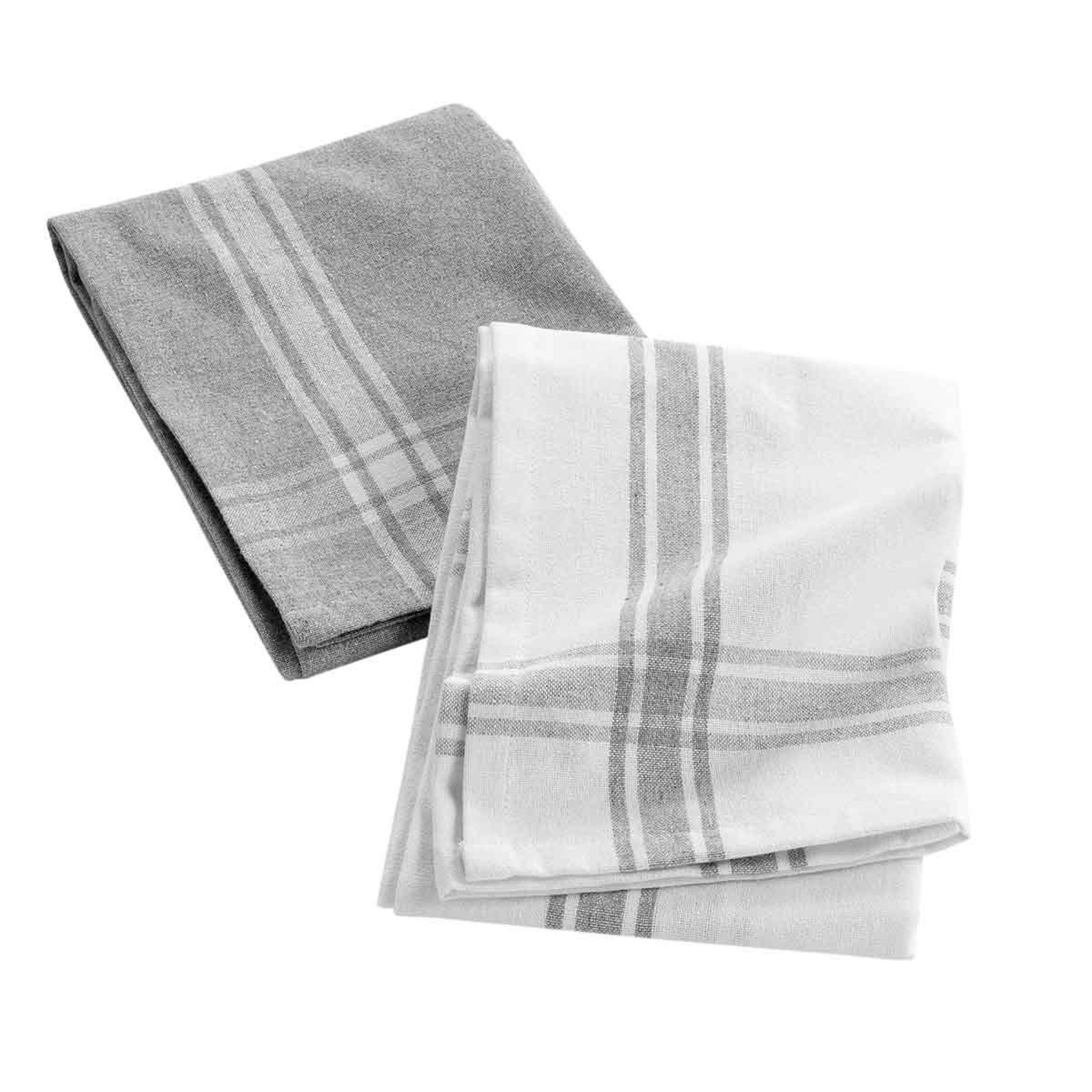 Douceur d'Intérieur Lot de 2 torchons  cuisiline  50x70cm gris chiné