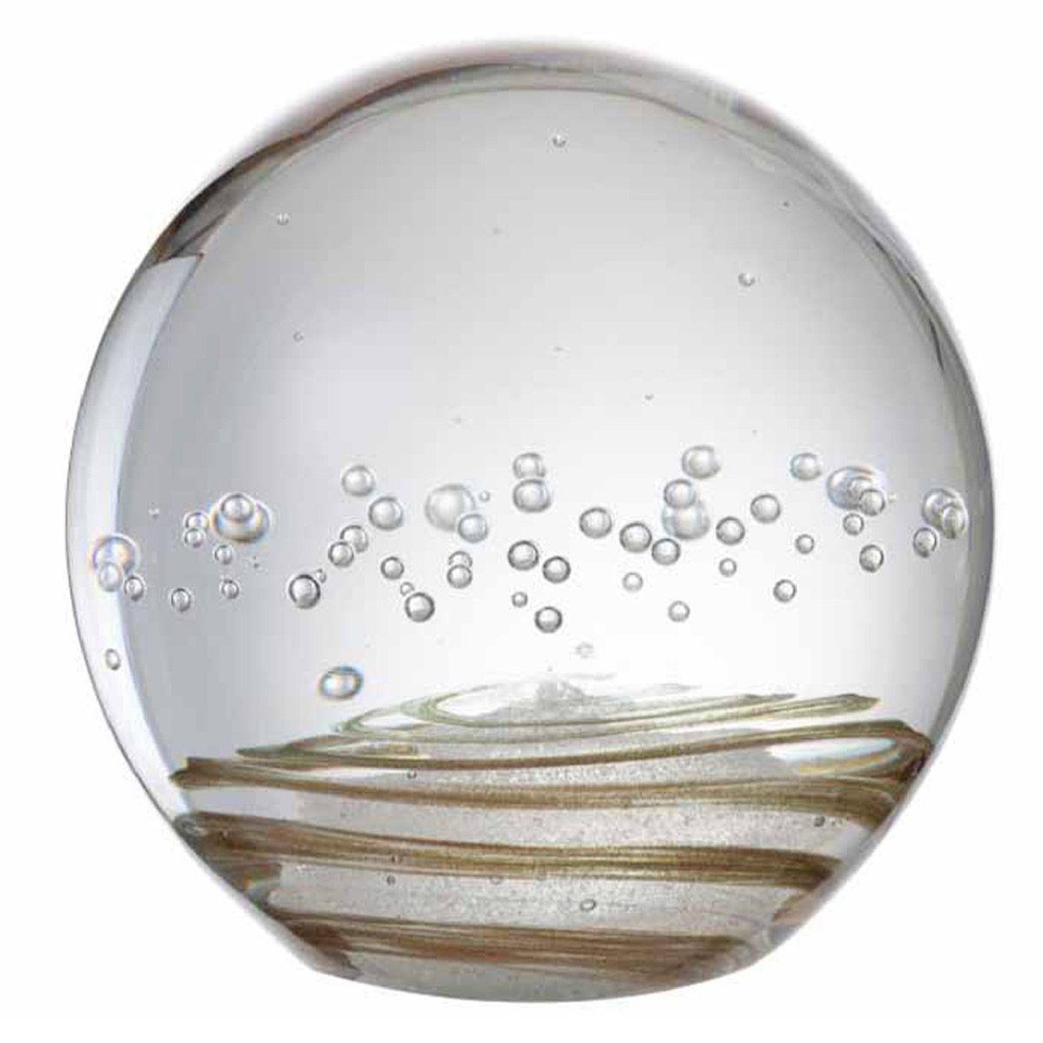 J-LINE Presse-papier en verre  spirale bulles  12cm cuivre