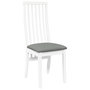 Voir la diapositive 4 : VIDAXL Chaises a manger coussins 2 pcs blanc bois massif caoutchouc