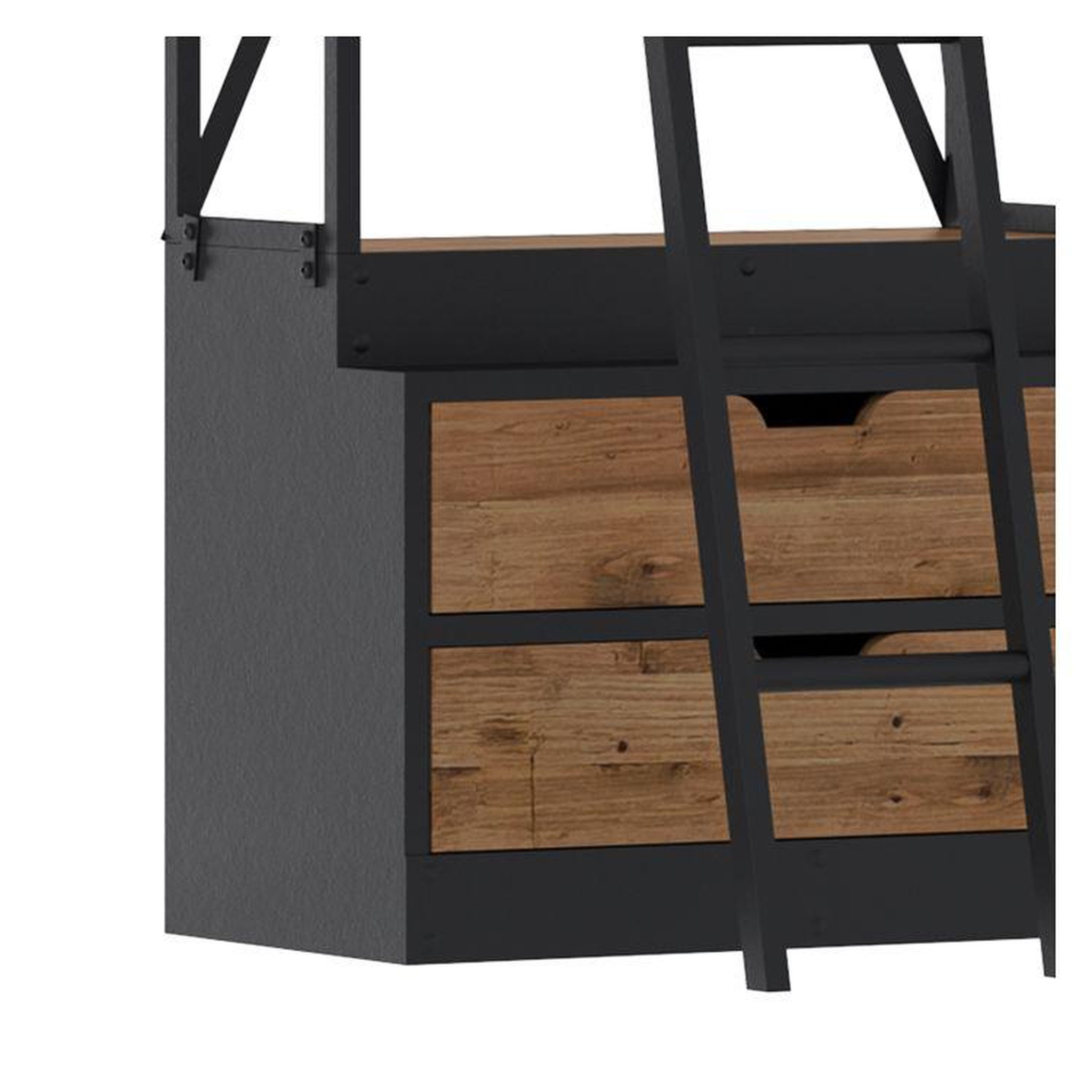 Voir la diapositive 6 : MAISON PAVANE Petite bibliothèque 86 cm en bois et métal-kasi