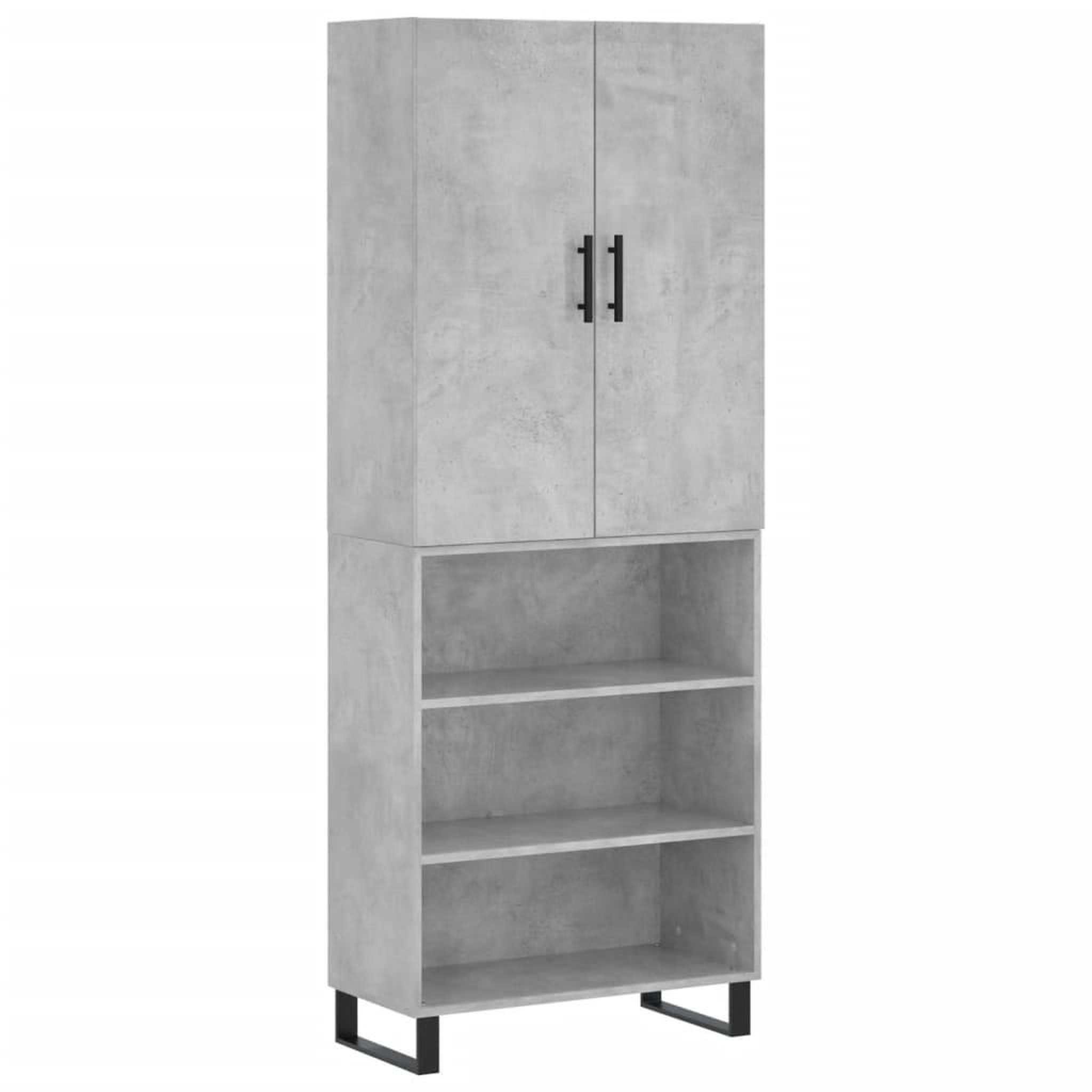 Voir la diapositive 2 : VIDAXL Buffet haut Gris beton 69,5x34x180 cm Bois d'ingenierie