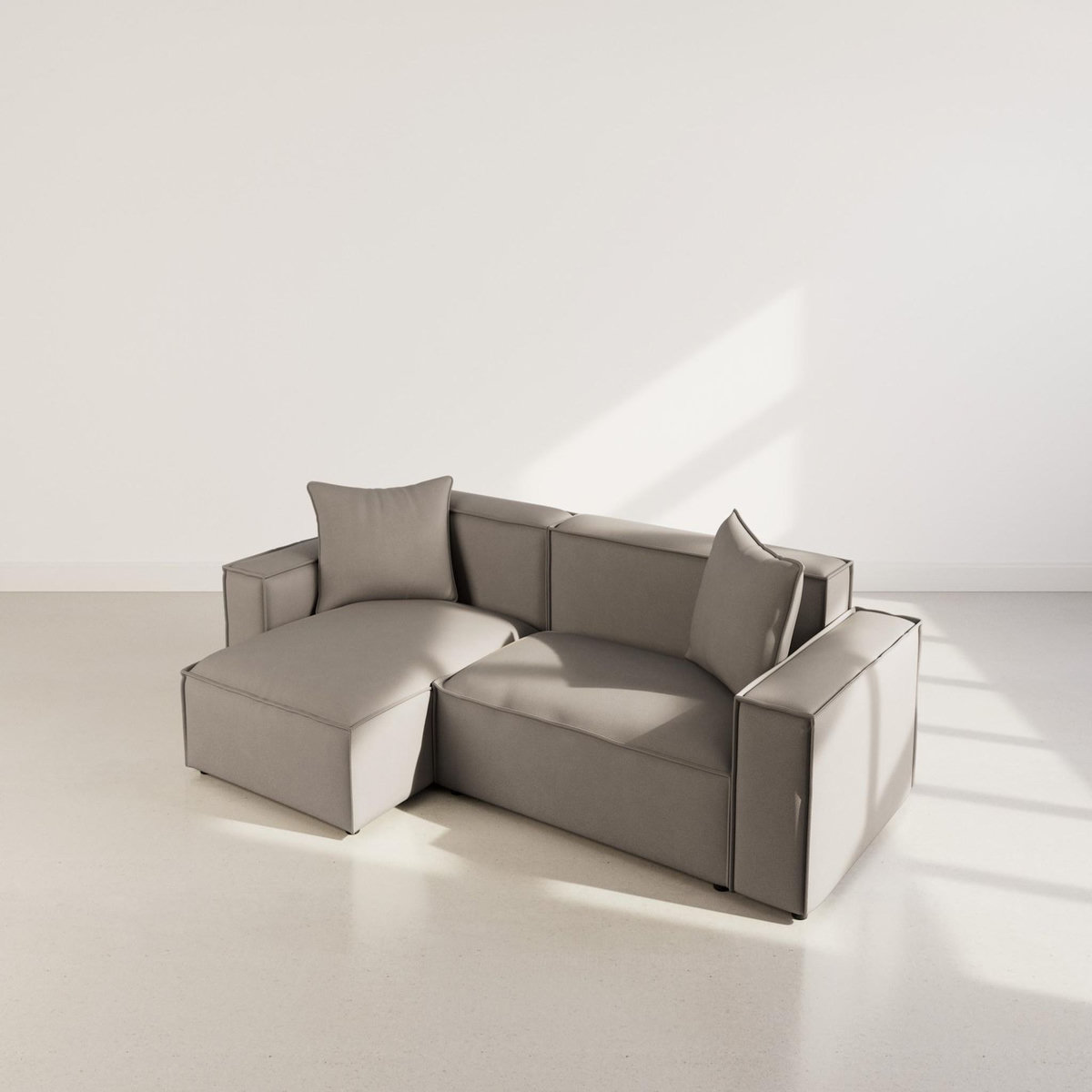 BEST MOBILIER Atlas - canapé d'angle réversible 4 places en velours texturé