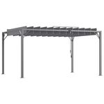 OUTSUNNY Pergola lames orientables dim. 3,9L x 2,95l x 2,13H m structure alu. acier époxy polyester gris