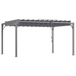 OUTSUNNY Pergola lames orientables dim. 3,9L x 2,95l x 2,13H m structure alu. acier époxy polyester gris