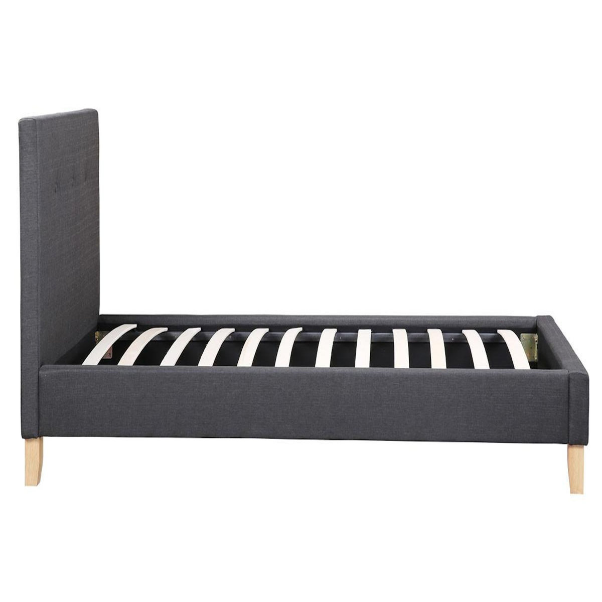 Habitat et Jardin Lit  Elise  - 90 x 190 cm - Gris foncé