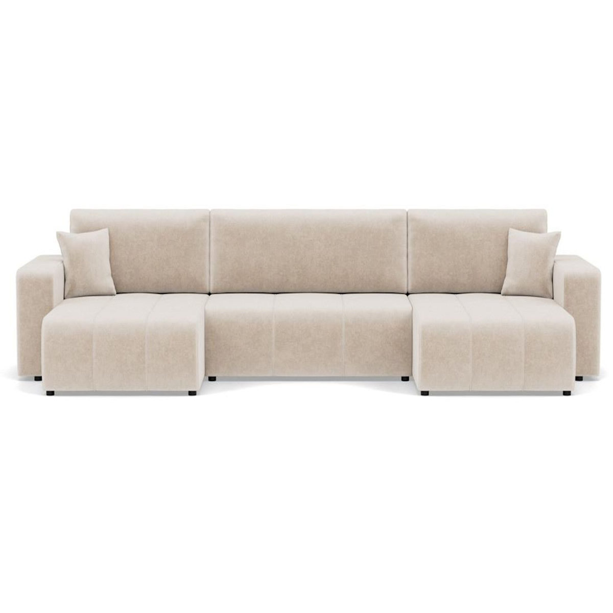 BEST MOBILIER Nicole - canapé panoramique en u 7 places convertible avec coffre en tissu