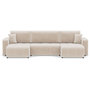 Voir la diapositive 1 : BEST MOBILIER Nicole - canapé panoramique en u 7 places convertible avec coffre en tissu