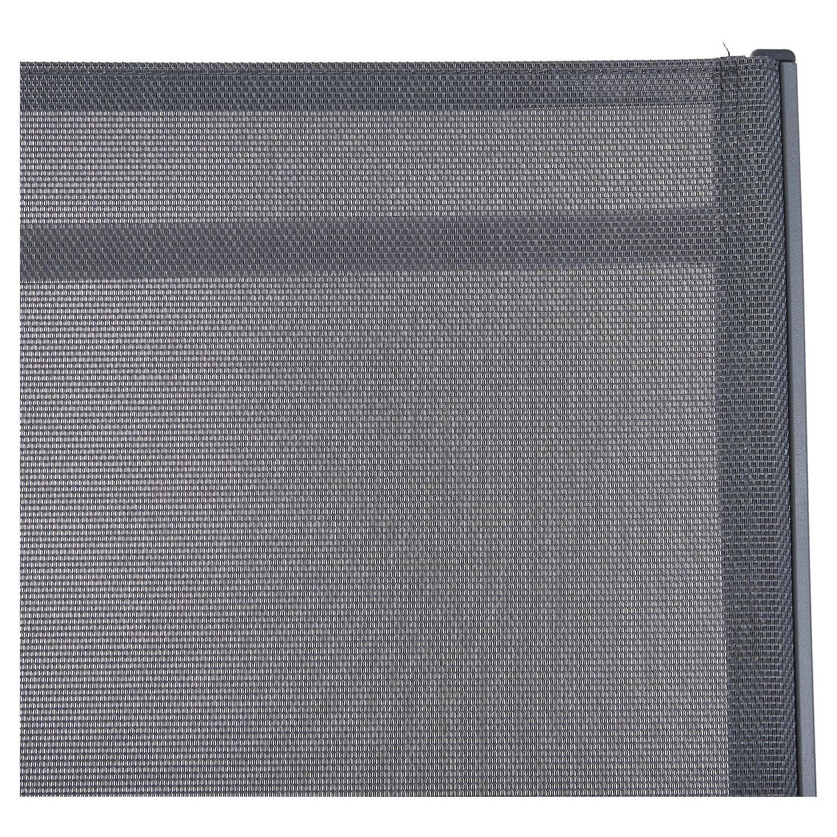 GARDENSTAR Bain de soleil avec dossier réglable - Textilène et acier - Gris