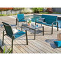 Voir la diapositive 1 : HESPERIDE Salon de jardin en aluminium Elyn 4 places Bleu Canard/Graphite - 4 places - Hespéride