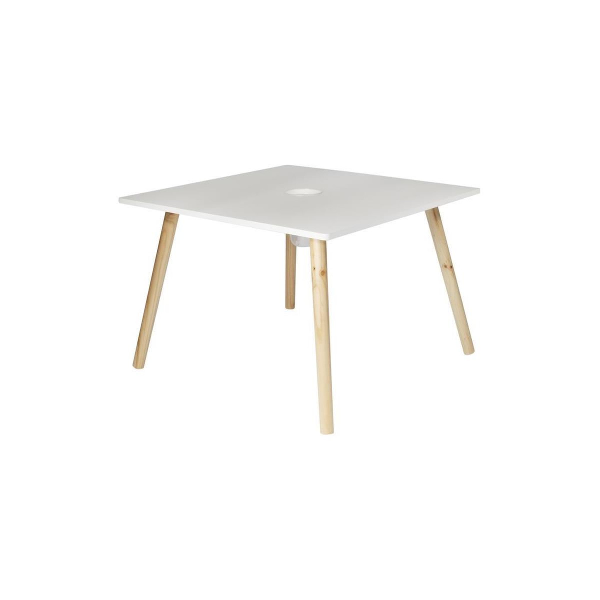 Voir la diapositive 2 : HOME DECO KIDS Table avec pot à crayons  gribouille  60cm blanc