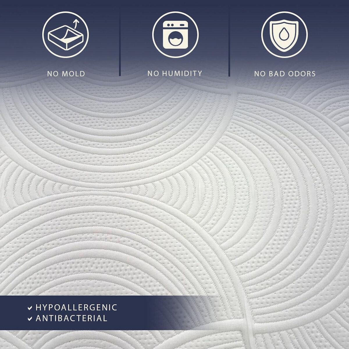 THE WHITE STONE Matelas 80x190 en Mémoire de Forme & Waterfoam | Hauteur 22 cm | Orthopédique, Hypoallergénique & Anti-acariens | Déhoussable & Respirant